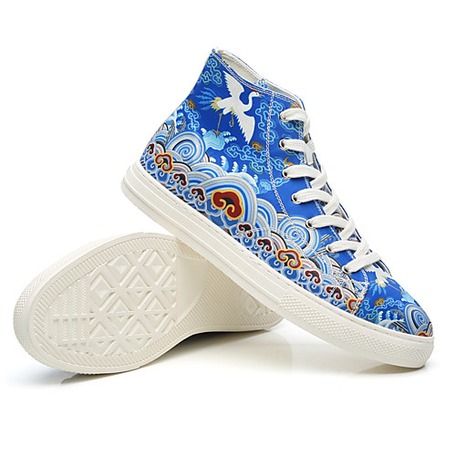 

Men's Sneakers Animal Print 3D Print Printed Shoes Casual Chinoiserie Athletic Outdoor Walking Shoes Satin Synthetics Breathable Non-slipping Shock Absorbing Booties / Ankle Boots Blue 3D Spring