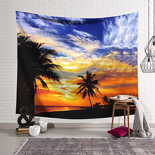 

Wall Tapestry Art Decor Blanket Curtain Hanging Home Bedroom Living Room Decoration Polyester Sunset Coconut
