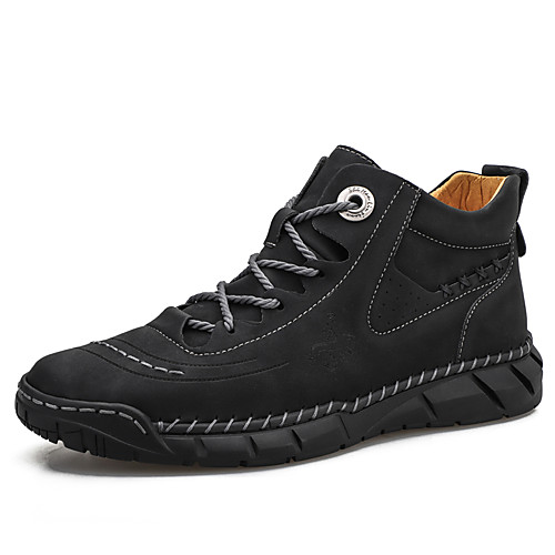 

Men's Sneakers Classic Daily Outdoor Nappa Leather Breathable Non-slipping Wear Proof Black Green Brown Spring Summer