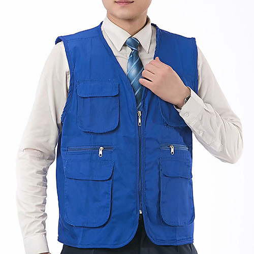

Men's Hiking Vest / Gilet Fishing Vest Winter Outdoor Lightweight Breathable Wear Resistance Multi Pocket Vest / Gilet Top Single Slider Camping / Hiking Hunting Fishing Black Red Army Green Khaki