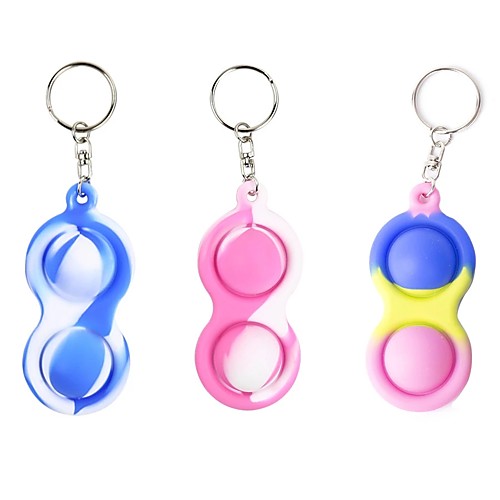 

1PC Mini Simple Dimple Sensory Fidget Toy Key Chain Stress Relief Anti-Anxiety Autism Hand Toys for Kids Teen Adult, Push Pop Bubble Keychain Sensory Therapy Toys for Home Classroom Party Favors Office