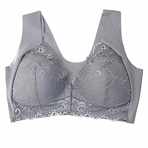 

women's push up lace bra zero-burden bra sports bra padded plus size bra,grey,5xl