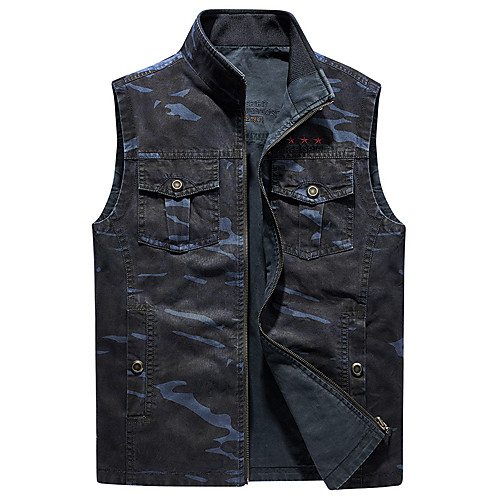 

Men's Hiking Vest / Gilet Fishing Vest Outdoor Quick Dry Lightweight Breathable Sweat wicking Jacket Top Fishing Climbing Running Camouflage Blue Camouflage khaki / Sleeveless