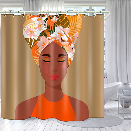 

Orange Master Digital Printing Shower Curtain Shower Curtains Hooks Modern Polyester New Design
