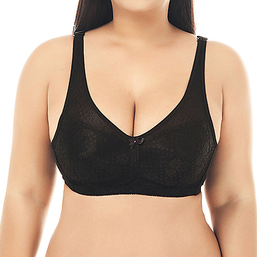 

Women's Push-up 3/4 Cup Bras & Bralettes Lace Jacquard Sexy Black Khaki