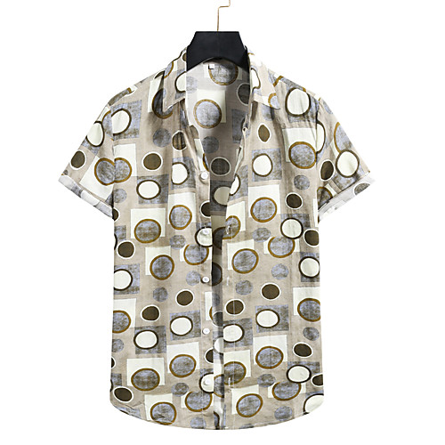 

Men's Shirt Other Prints Plants Print Short Sleeve Casual Tops Hawaiian A