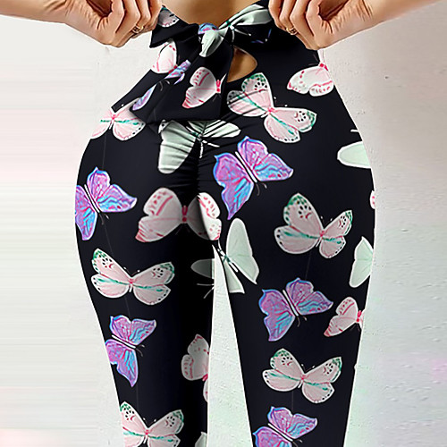 

Women's High Waist Running Tights Leggings Yoga Pants Tights Leggings Tummy Control Butt Lift Tie Dye Leopard Leopard Print White Black Spandex Yoga Fitness Gym Workout Winter Sports Activewear