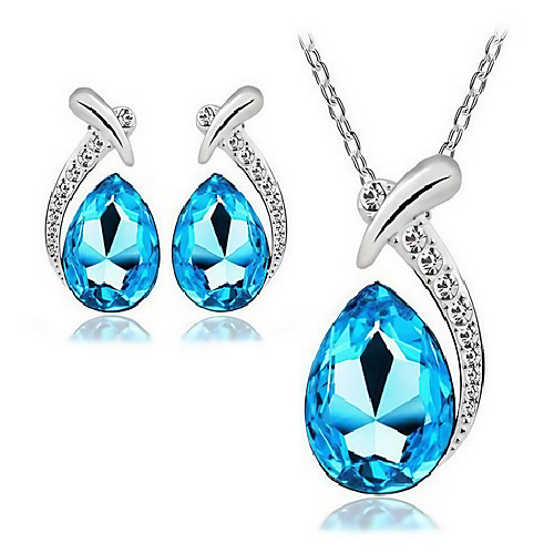 

short clavicle female austrian crystal necklace fish mermaid set earrings jewelry