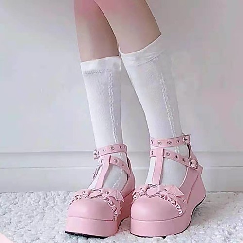 

Girls' Heels Flower Girl Shoes Princess Shoes PU Mary Jane Big Kids(7years ) Daily Party & Evening Rivet Buckle Black Pink Spring Summer