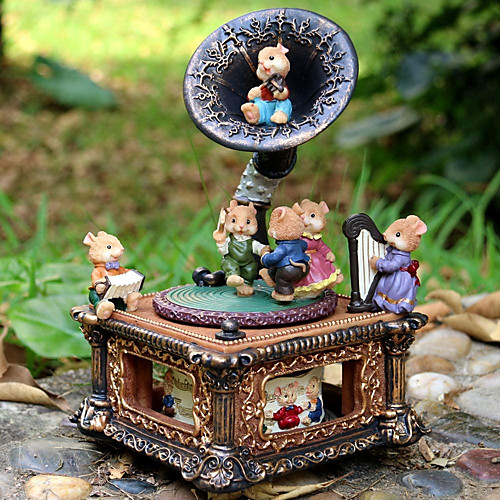 

Music Box Phonograph/Gramophone 1 pcs Gift Home Decor Resin For Kid's Adults' Boys and Girls