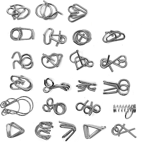 

Brain Teasers Metal Wire Puzzle Toys Assorted Metal Puzzle Toys for Gifts Party Favors Prizes Disentanglement Puzzle Unlock Interlock Toys - IQ Puzzle Brain Teaser Set of 24