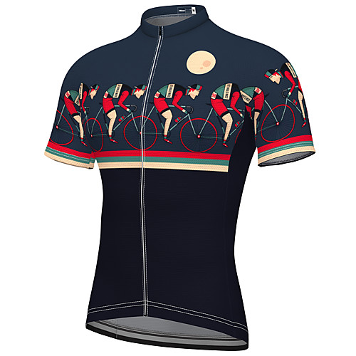 

21Grams Men's Short Sleeve Cycling Jersey Spandex Black Bike Top Mountain Bike MTB Road Bike Cycling Breathable Quick Dry Sports Clothing Apparel / Athleisure