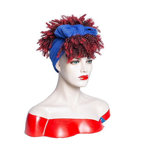 

amazon cross-border new headscarf wig european and american fashion african small curly wig mechanism headgear
