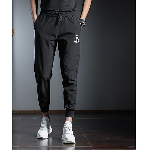 

Men's Sportswear Chinos Pants Solid Colored Ankle-Length Black Gray