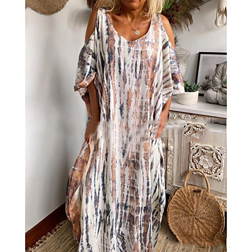 

2021 new women's clothing spring and summer eaby wish stand-alone printing tie-dye strapless loose long skirt skirt