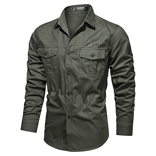 

Men's Hiking Shirt / Button Down Shirts Fishing Shirt Military Tactical Shirt Outdoor Quick Dry Lightweight Breathable Sweat wicking Jacket Shirt Top Fishing Climbing Running Creamy-white ArmyGreen