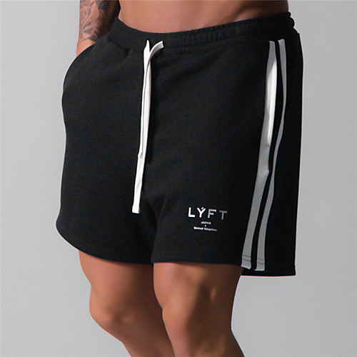 

Men's Casual / Sporty Athleisure Breathable Sports Daily Beach Chinos Shorts Pants Letter Short Drawstring Elastic Waist Solid black Solid white Solid beige Solid navy White