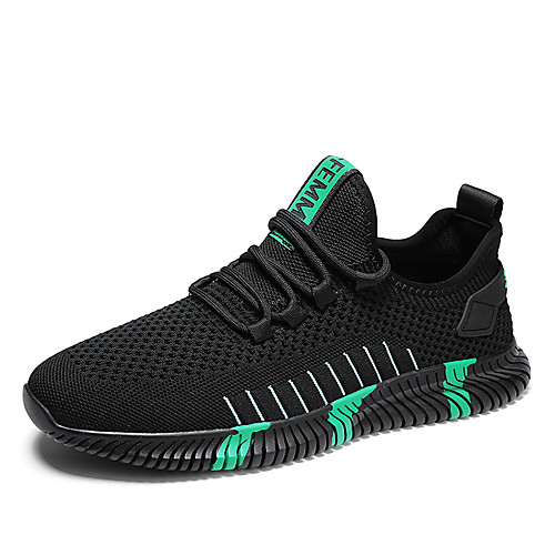 

Men's Trainers Athletic Shoes Sporty Daily Office & Career Mesh Breathable Non-slipping Wear Proof Black / Red Black / Yellow Black / Green Spring Summer