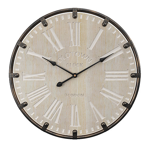

Modern Contemporary Traditional Wooden Round Classic Theme Holiday Indoor AAA Batteries Powered Decoration Wall Clock Analog Specification No 20'x20'