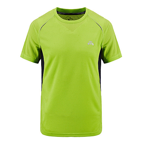 

Men's T shirt Hiking Tee shirt Short Sleeve Crew Neck Tee Tshirt Top Outdoor Lightweight Breathable Quick Dry Sweat wicking Spring Summer Polyester Light Blue fluorescent green orange Camping