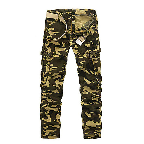 

Men's Hiking Pants Trousers Hunting Pants Tactical Cargo Pants Ventilation Quick Dry Breathable Wearproof Fall Spring Camo / Camouflage Elastane Cotton for Army Green Blue Grey S M L XL XXL