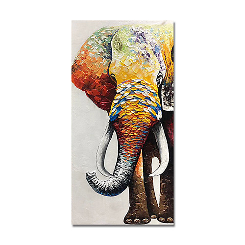 

Oil Painting Hand Painted Abstract Elephant by Knife Canvas Painting Comtemporary Simple Modern Stretched Canvas Ready to Hang