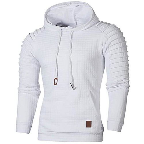 

Men's Pullover Hoodie Sweatshirt Print Daily non-printing Casual Hoodies Sweatshirts Light Khaki. White Black