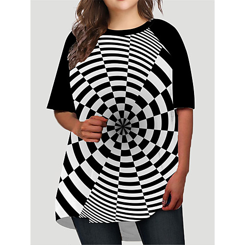 

Women's Plus Size Dresses T Shirt Dress Tee Dress Short Mini Dress Half Sleeve Graphic 3D Print Basic Fall Black XL XXL 3XL 4XL 5XL / Holiday