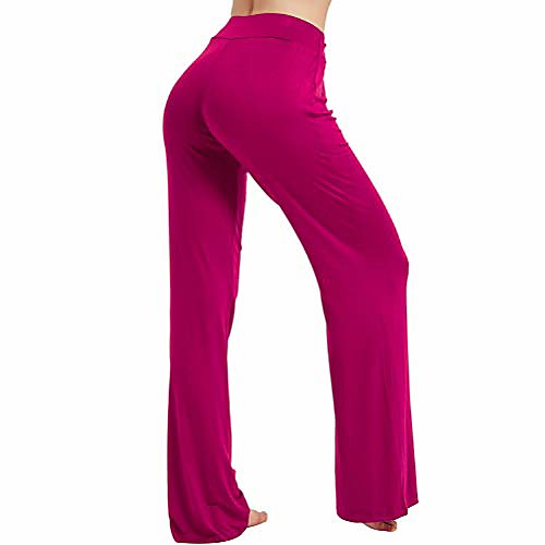 

bun large bootcut yoga pants for women, bootleg yoga dress pants stretch flared women's high waist yoga pants fashion workout fitness gym pants wide leg comfy lounge pants purple pink, l