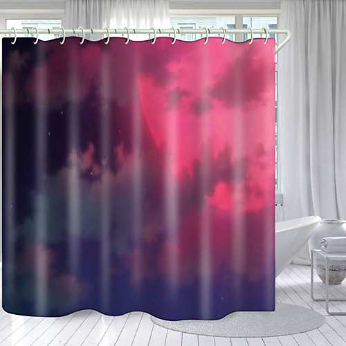 

Red Moon Digital Printing Shower Curtain Shower Curtains Hooks Modern Polyester New Design