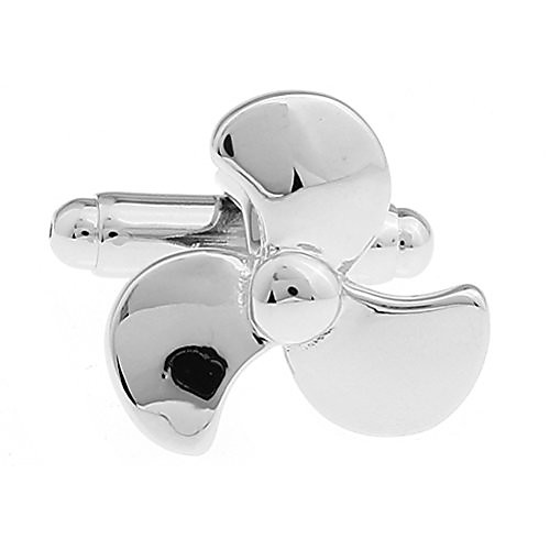 

propeller plane aviation pilot father dad presentation gift cufflinks (fan silver)