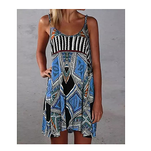 

2021 cross-border european and american new style bohemian print beach dress with suspender skirt