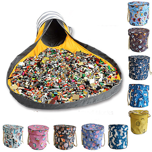 

Kids Toy Storage Bag and Play Mat Outdoor Quick Toy Storage Basket Collapsible Canvas Bucket Large Drawstring Portable Container for Kids Room Classroom Toy Organizer 303030cm