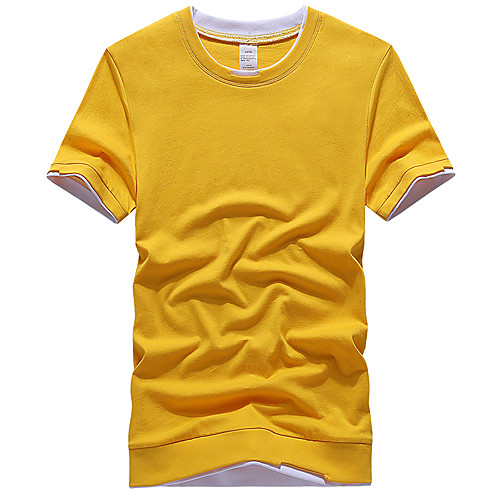 

Men's T shirt Hiking Tee shirt Short Sleeve Tee Tshirt Top Outdoor Quick Dry Lightweight Breathable Sweat wicking Autumn / Fall Spring POLY Elastane White Black Yellow Fishing Climbing Running