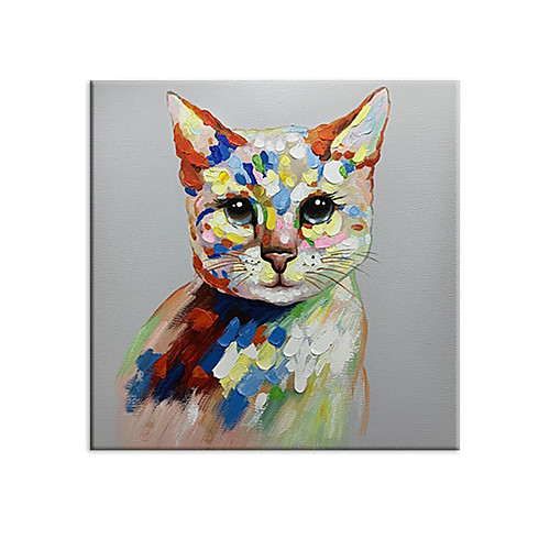 

100% Hand painted Cool Cat Canvas Oil Painting Posters Quadros Animal Wall Art for Living Room Home Decor Cuadros