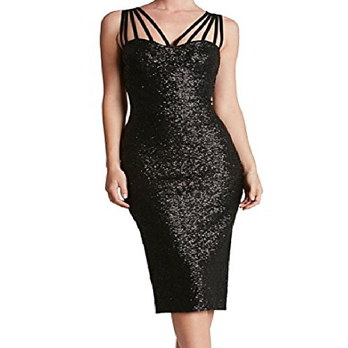 

petite 1920s sequin cocktail bodycon knee length flapper dress black