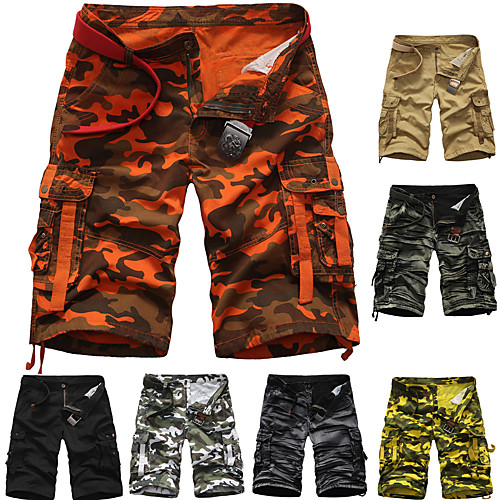 

Men's Hiking Shorts Hiking Cargo Shorts Solid Color Summer Outdoor Loose Multi-Pockets Quick Dry Breathable Comfortable Cotton Bottoms White Black Yellow Army Green Rough Black Hunting Fishing / Camo