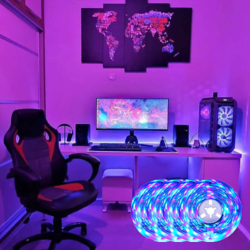 

LED Strip Lights 20M RGB Tiktok Lights 1200LEDs Flexible Color Change SMD 2835 with 44 Keys IR Remote Controller and 100-240V Adapter for Home Bedroom Kitchen TV Back Lights DIY Decor