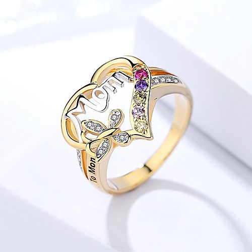 

Ring Mixed Color Rainbow Alloy Heart Butterfly Stylish Simple 1pc 6 7 8 9 10 / Women's