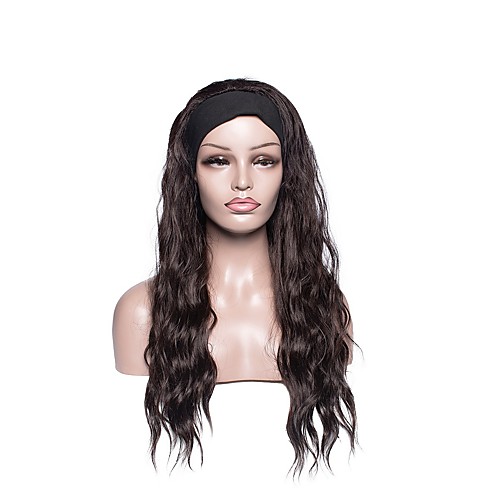 

wig female european and american style chemical fiber long curly hair ice silk hair band turban chemical fiber headgear