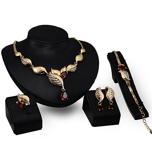

Women's Jewelry Set Bridal Jewelry Sets 3D Leaf Precious Fashion Gold Plated Earrings Jewelry Gold For Christmas Wedding Party Evening Gift Formal 1 set