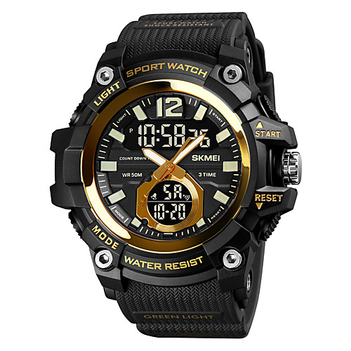 

SKMEI Men's Sport Watch Analog - Digital Digital Sporty Outdoor Calendar / date / day Chronograph Alarm Clock / One Year / Silicone