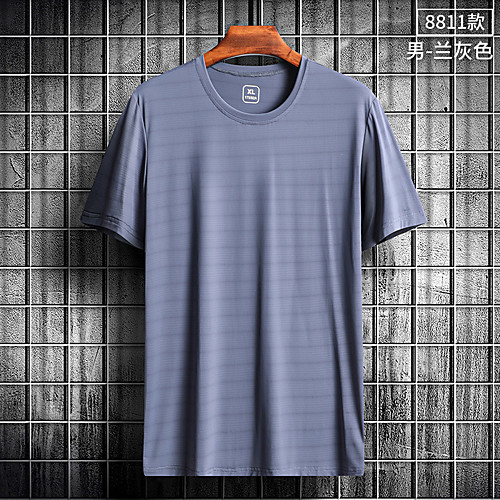 

Men's T shirt Hiking Tee shirt Short Sleeve Crew Neck Tee Tshirt Top Outdoor Lightweight Breathable Quick Dry Sweat wicking Spring Summer Polyester Light Blue fluorescent green orange Camping