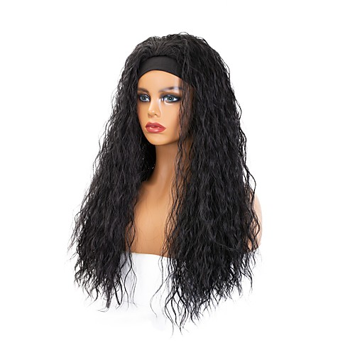 

foreign trade hair with turban wig headgear hair with corn perm long curly hair wig headgear