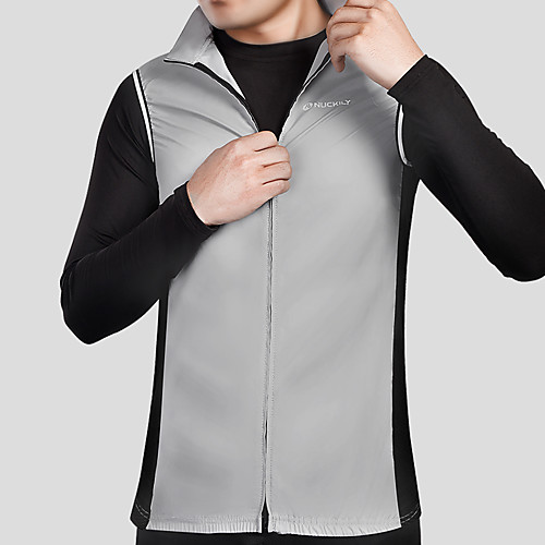 

Nuckily Women's Men's Sleeveless Cycling Vest Black Grey Orange Solid Color Bike Windproof Quick Dry Sports Solid Color Clothing Apparel / Micro-elastic / Athleisure
