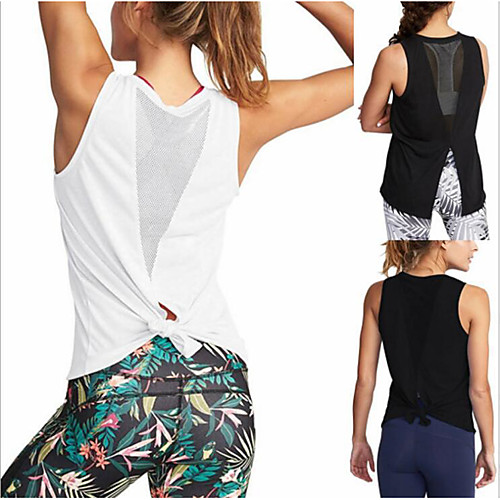 

Women's Boat Neck Blouse Light Support See Through Solid Color White Black Red Yoga Fitness Gym Workout Vest / Gilet Sleeveless Sport Activewear Breathable Moisture Wicking Comfortable Micro-elastic