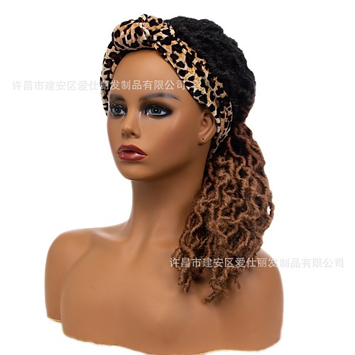 

foreign trade headscarf wigs for african ladies low temperature chemical fiber dirty braid wig headgear cross-border supply manufacturers spot wholesale