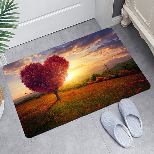 

Huahai Love Tree Digital Printing Floor Mat Modern Bath Mats Nonwoven / Memory Foam Novelty Bathroom