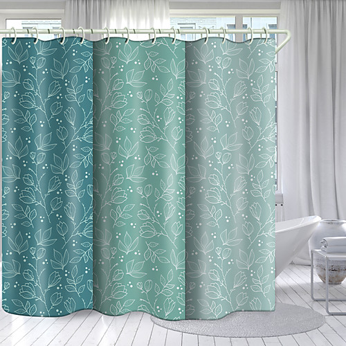 

Tricolor Flowers Digital Printing Shower Curtain Shower Curtains Hooks Modern Polyester New Design