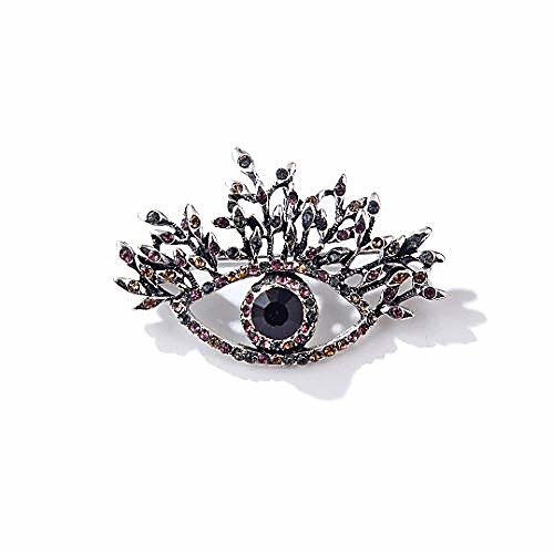 

wydmire eye of god brooch lapel pin colorful rhinestone badge safety evil eye enamel pin amulet jewelry for women men premium gift… (black)